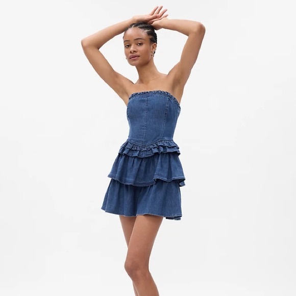Gap x Loveshackfancy denim corset dress - Picture 2 of 4